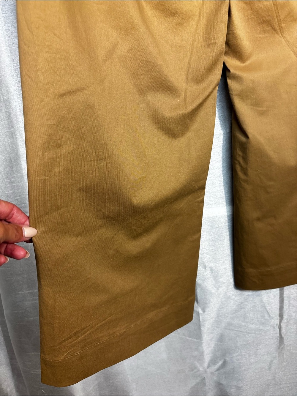 ee:some Brown Wide Leg Pants L Scallop Pockets Boho Coastal NWT - Picture 8 of 8